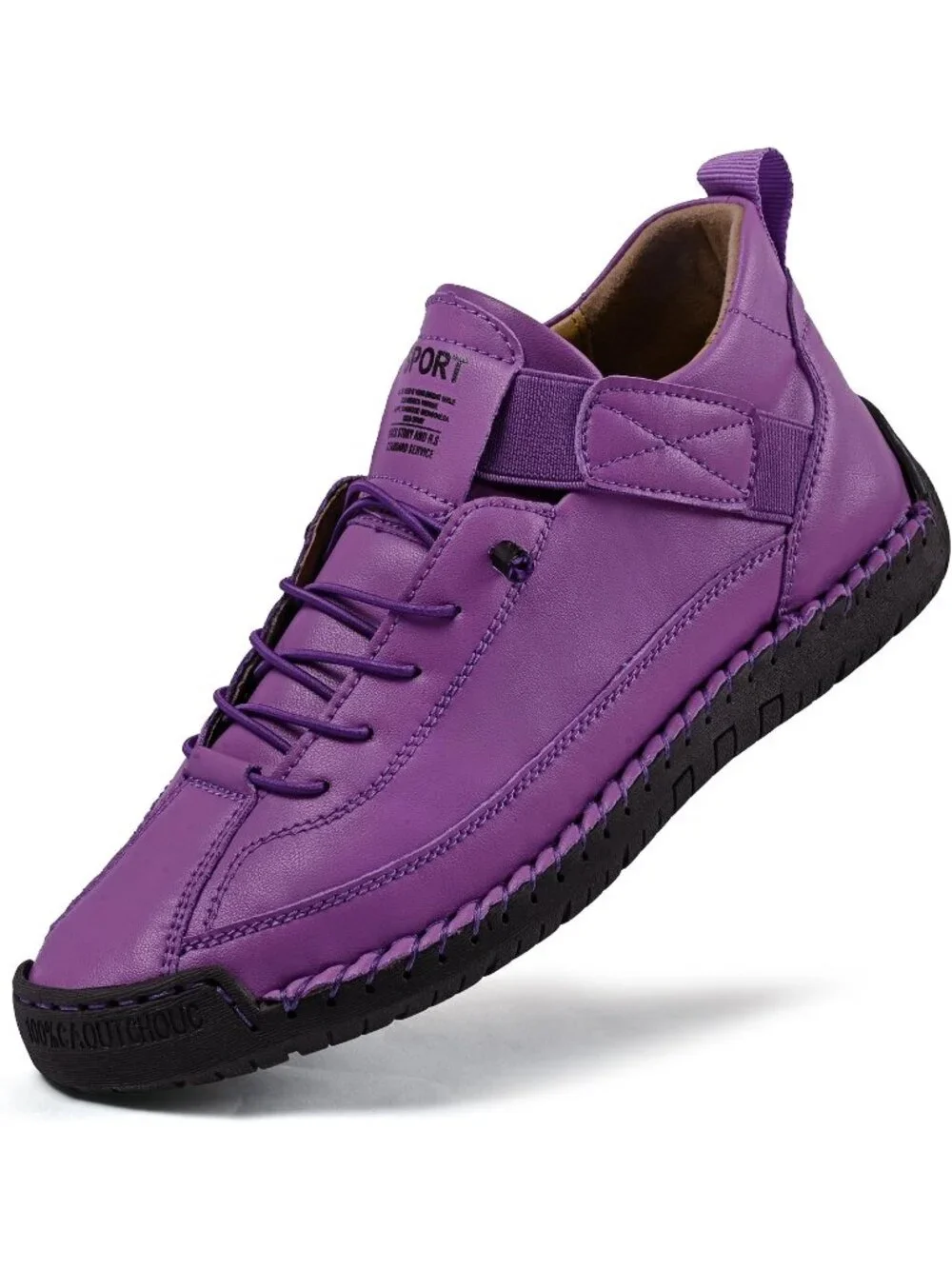 Women's Purple Breathable Loafers Mid top Walking Flats Ankle Chukka Boots